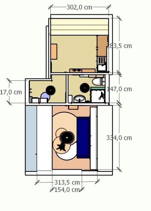plan 2D ombré coté